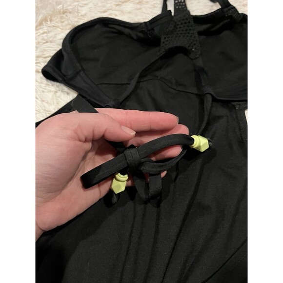 Victoria's Secret | Black One Piece Swimsuit Cheekie Size L | Net W Neon Accent - Picture 6 of 9